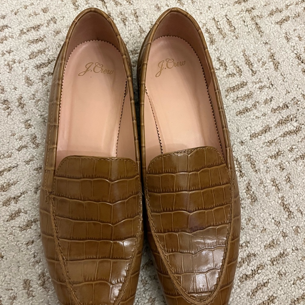 J. Crew Women’s Brown croc Loafers
